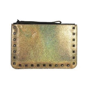 Rebecca Minkoff Glitter Kerry Clutch Wristlet, Gold- never used brand new!!